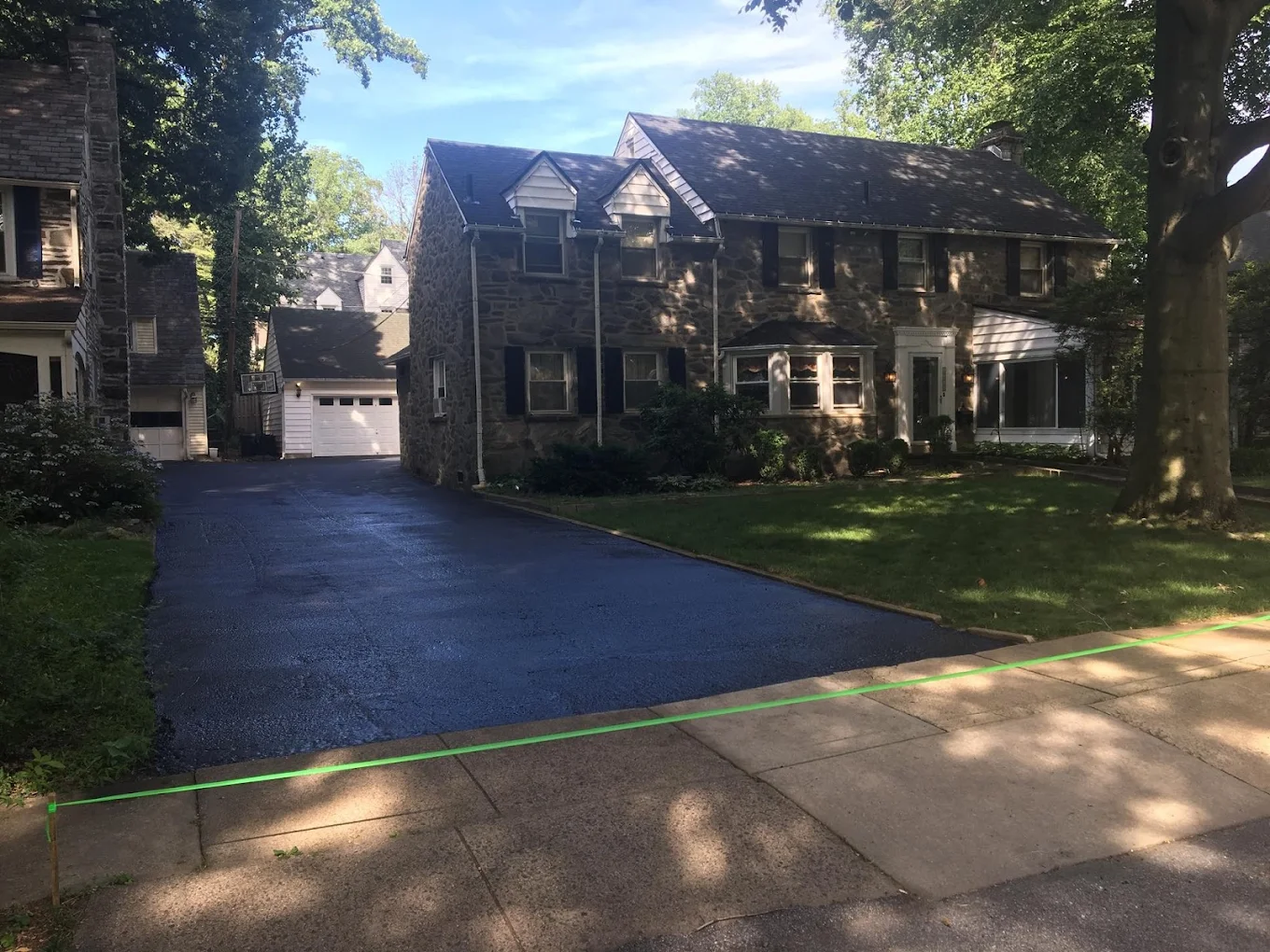 Brick Home Driveway Sealcoating